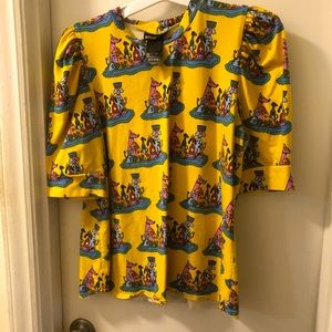Nooworks circus print puff sleeve top